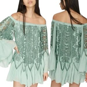 NWT FREE PEOPLE Party Daisy Cutwork Ruffle Mini Dress Size XS